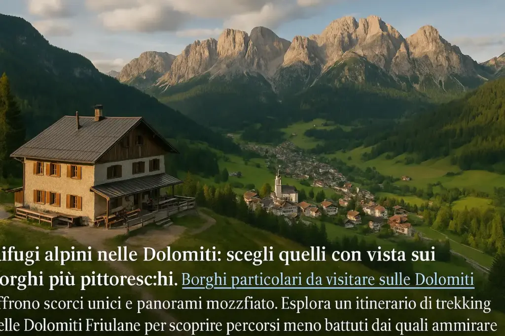 Rifugi alpini nelle Dolomiti: scegli quelli con vista sui borghi più pittoreschi