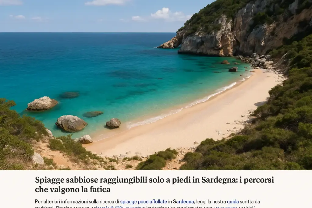 Spiagge sabbiose raggiungibili solo a piedi in Sardegna: i percorsi che valgono la fatica
