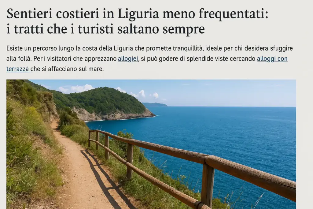 Sentieri costieri in Liguria meno frequentati: i tratti che i turisti saltano sempre