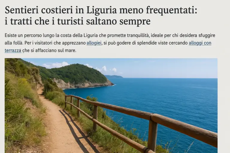 Sentieri costieri in Liguria meno frequentati: i tratti che i turisti saltano sempre
