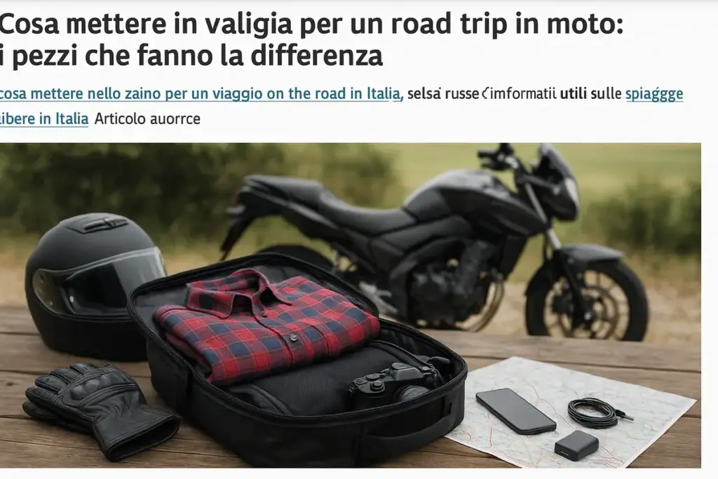 Cosa mettere in valigia per un road trip in moto: i pezzi che fanno la differenza