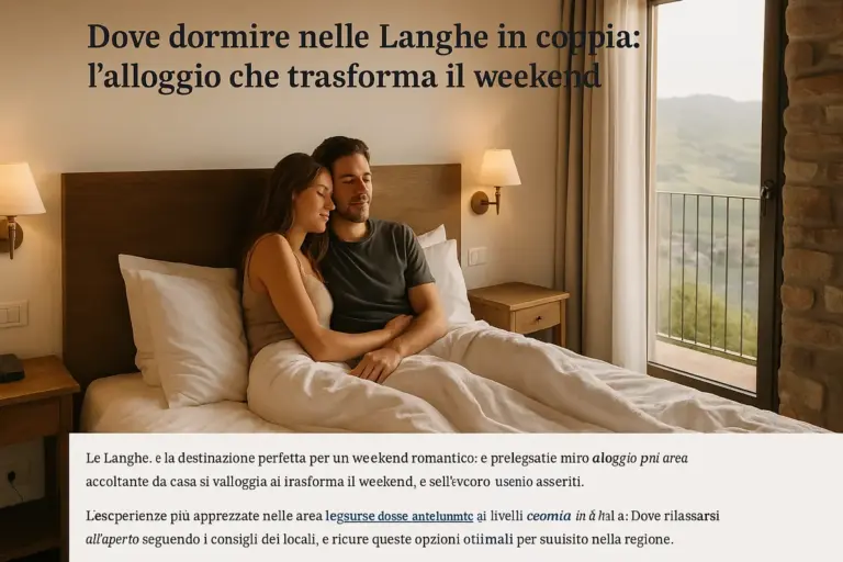 Dove dormire nelle Langhe in coppia: l’alloggio che trasforma il weekend