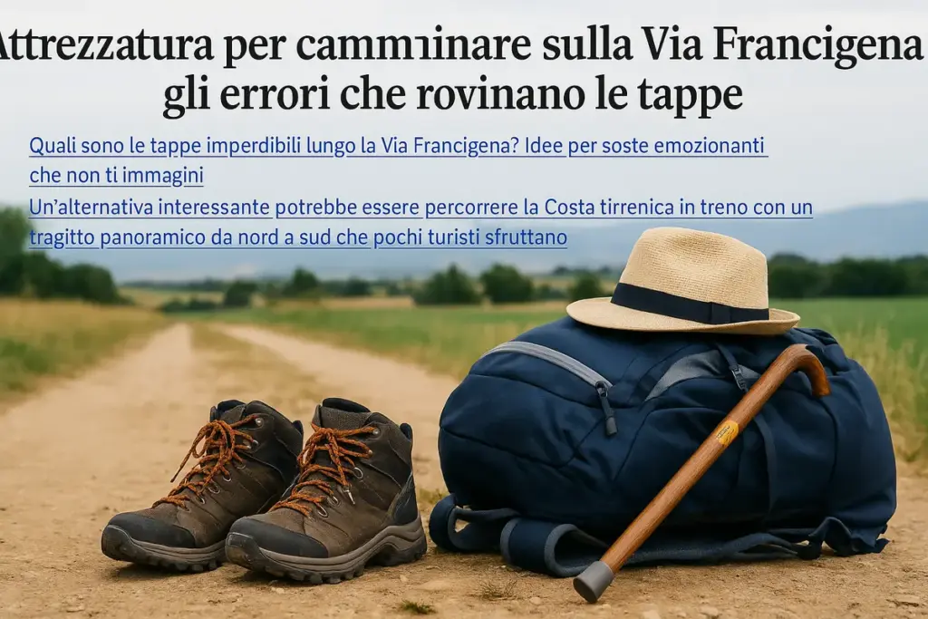 Attrezzatura per camminare sulla Via Francigena: gli errori che rovinano le tappe