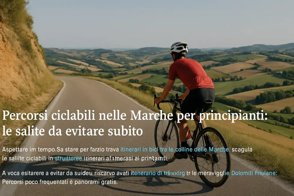 Percorsi ciclabili nelle Marche per principianti: le salite da evitare subito