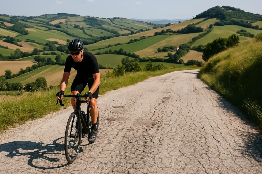Ciclismo collinare nelle Marche: i tratti dove il fondo stradale sorprende