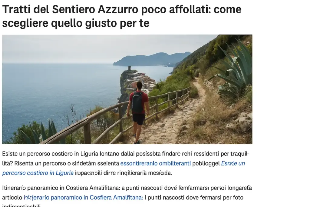 Tratti del Sentiero Azzurro poco affollati: come scegliere quello giusto per te