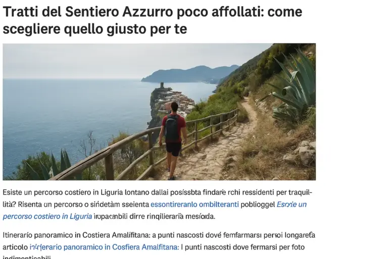 Tratti del Sentiero Azzurro poco affollati: come scegliere quello giusto per te