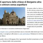 Orari di apertura delle chiese di Bergamo alta: quando entrare senza aspettare