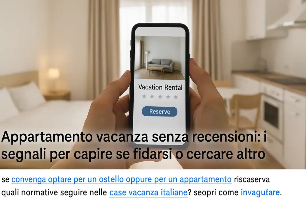 Appartamento vacanza senza recensioni: i segnali per capire se fidarsi o cercare altro
