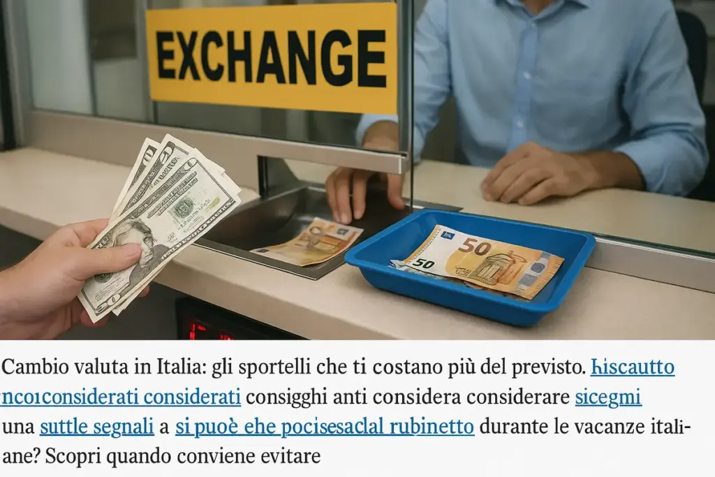 Cambio valuta in Italia: gli sportelli che ti costano più del previsto
