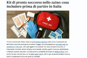 Kit di pronto soccorso nello zaino: cosa includere prima di partire in Italia