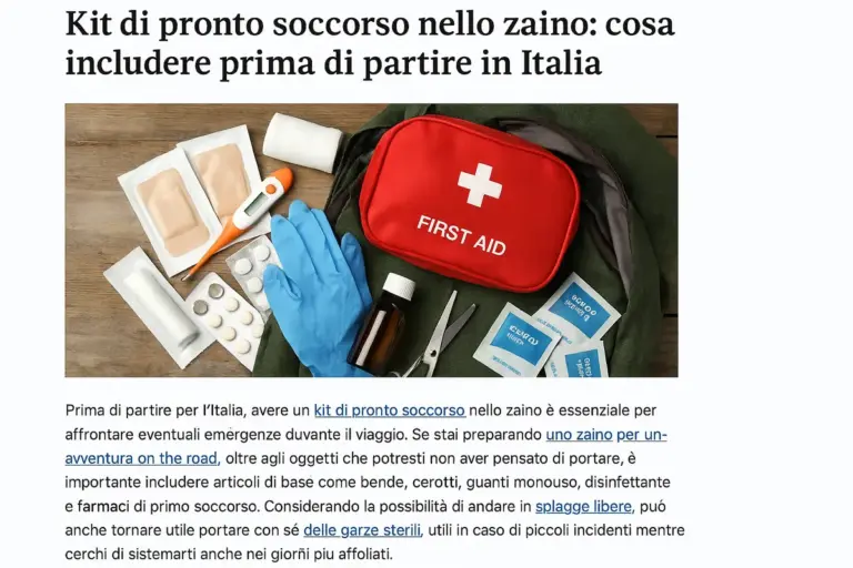 Kit di pronto soccorso nello zaino: cosa includere prima di partire in Italia