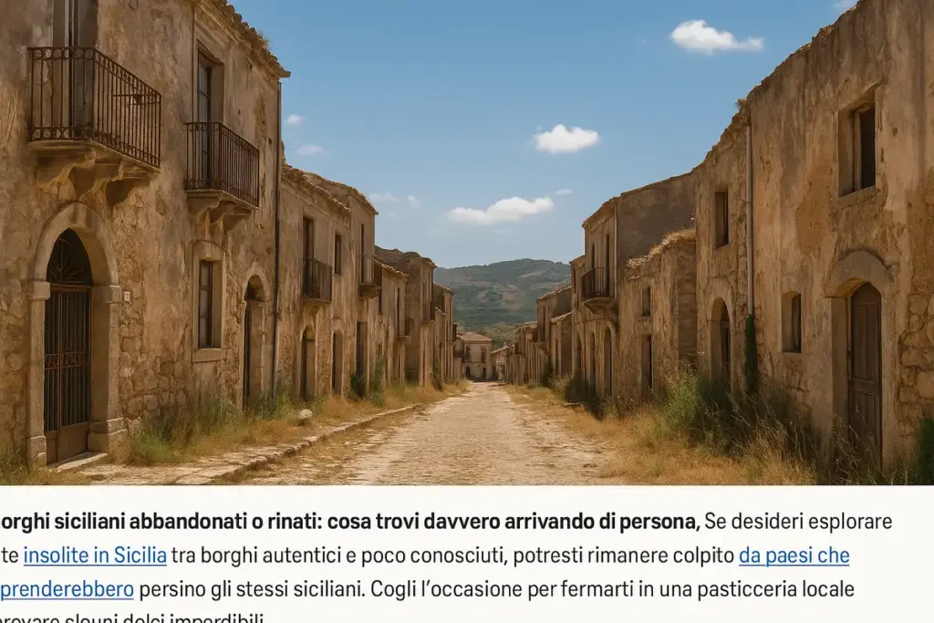 Borghi siciliani abbandonati o rinati: cosa trovi davvero arrivando di persona