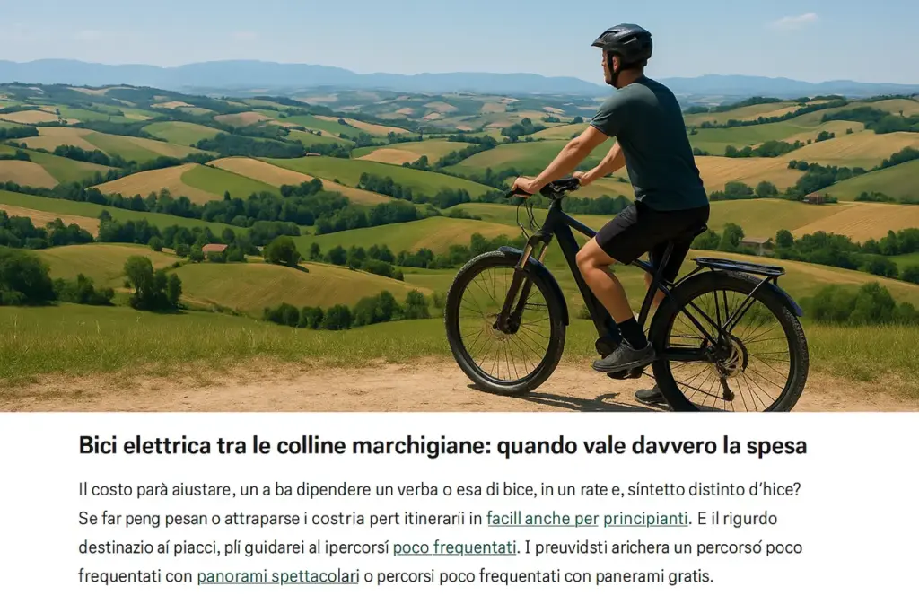 Bici elettrica tra le colline marchigiane: quando vale davvero la spesa