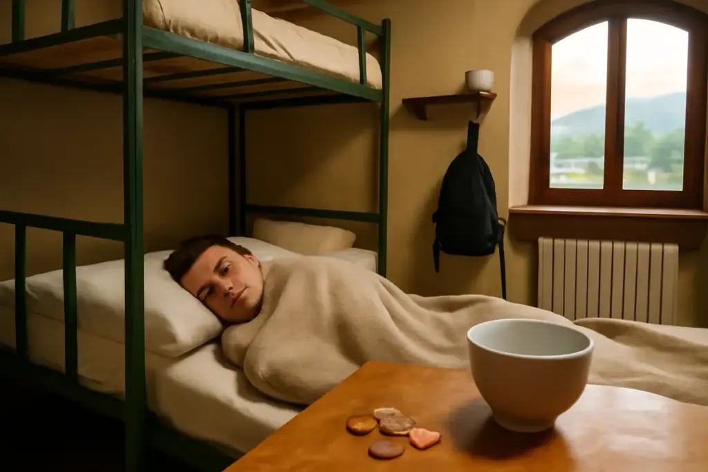 Dormire in ostello in Umbria costa 15-30 euro a notte, colazione esclusa
